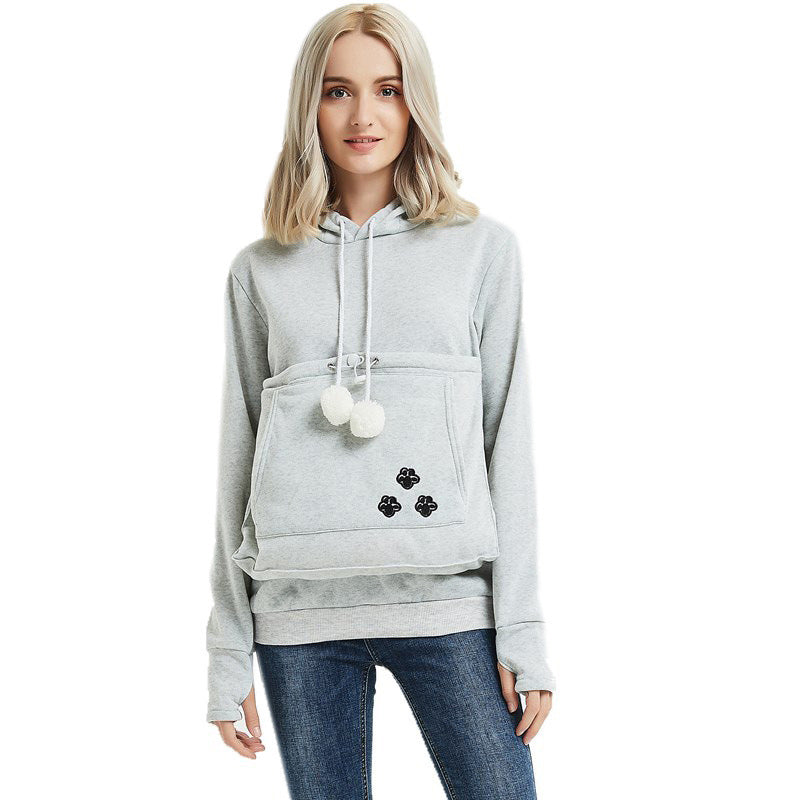 Cat Lovers Hoodie With Cuddle Pouch – Women’s Casual Hooded Sweatshirt