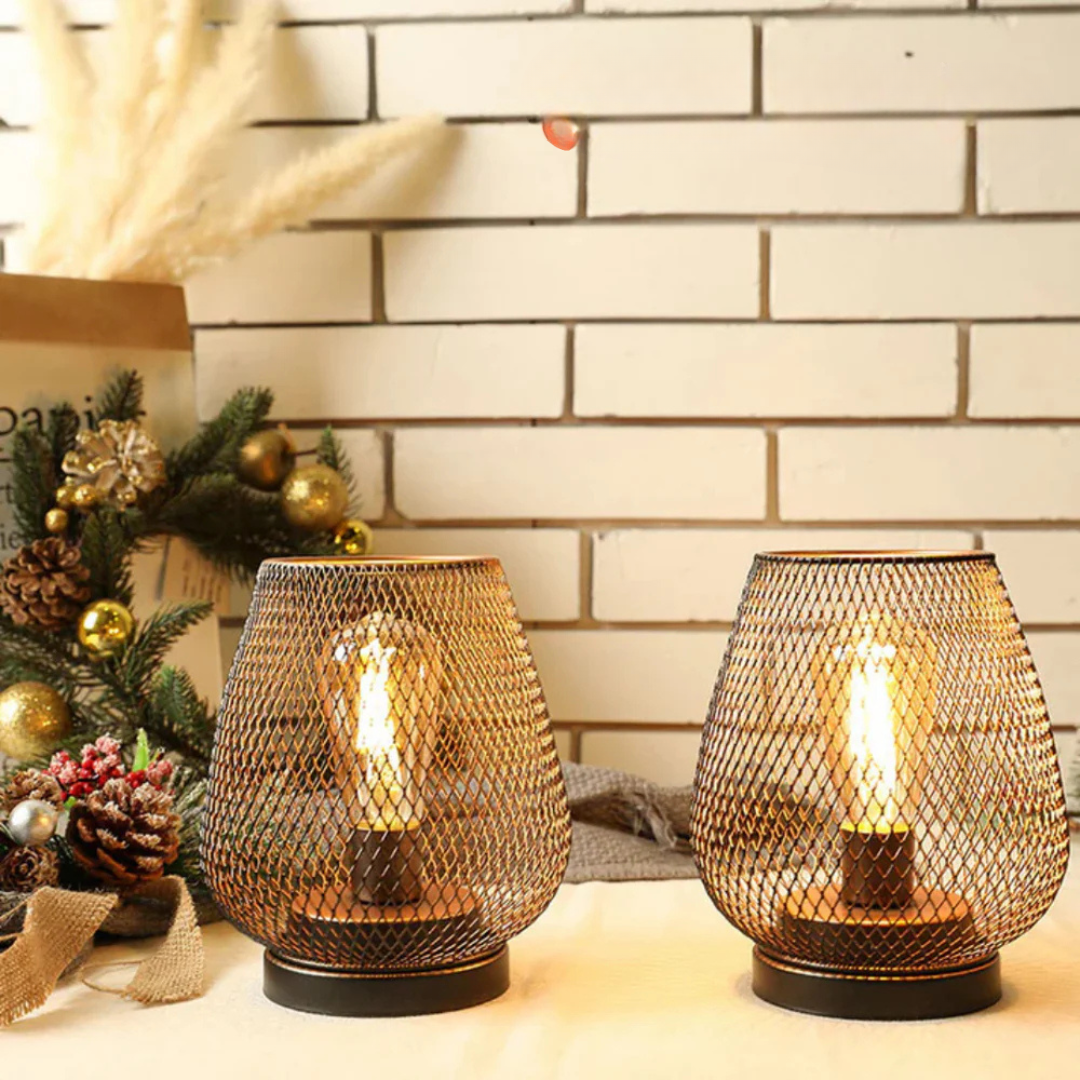 Lantern Style Table Lamp - Wireless - Dimmable Light