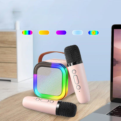 SingStar – Mini Karaoke Machine – With Wireless Microphones – Kids 3–12 Years – Portable – White/Blue/Pink