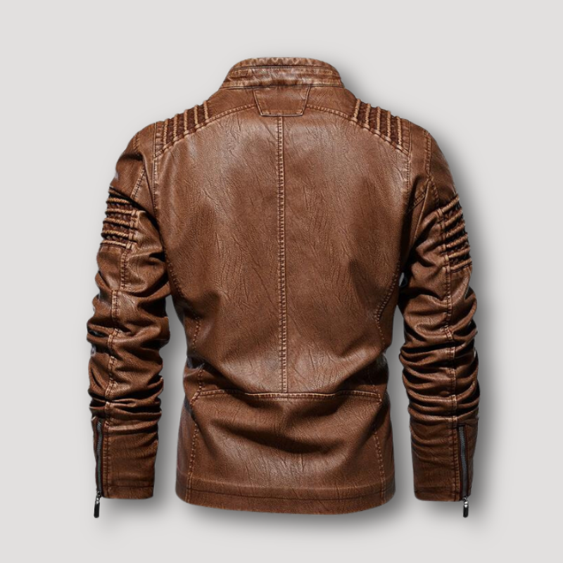 Vintage Ridge Design Zip Up Leather Jackets on Sale Mens