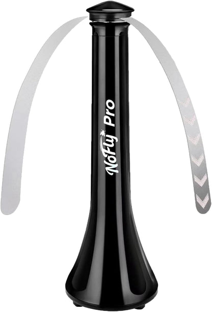 Bug Repellent Fly Fans, Keep Flies Away from Your Food, Safe to Touch, Indoor and Outdoor, No Chemicals, Cleaner, Safer and Better Than Fly Swatters and Traps (Black, 1 Pack)