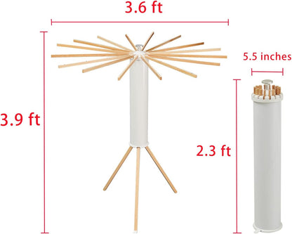 Foldable Tripod Clothes Drying Rack – Portable Wooden Airer – Space-Saving Laundry Stand (16 Rods)