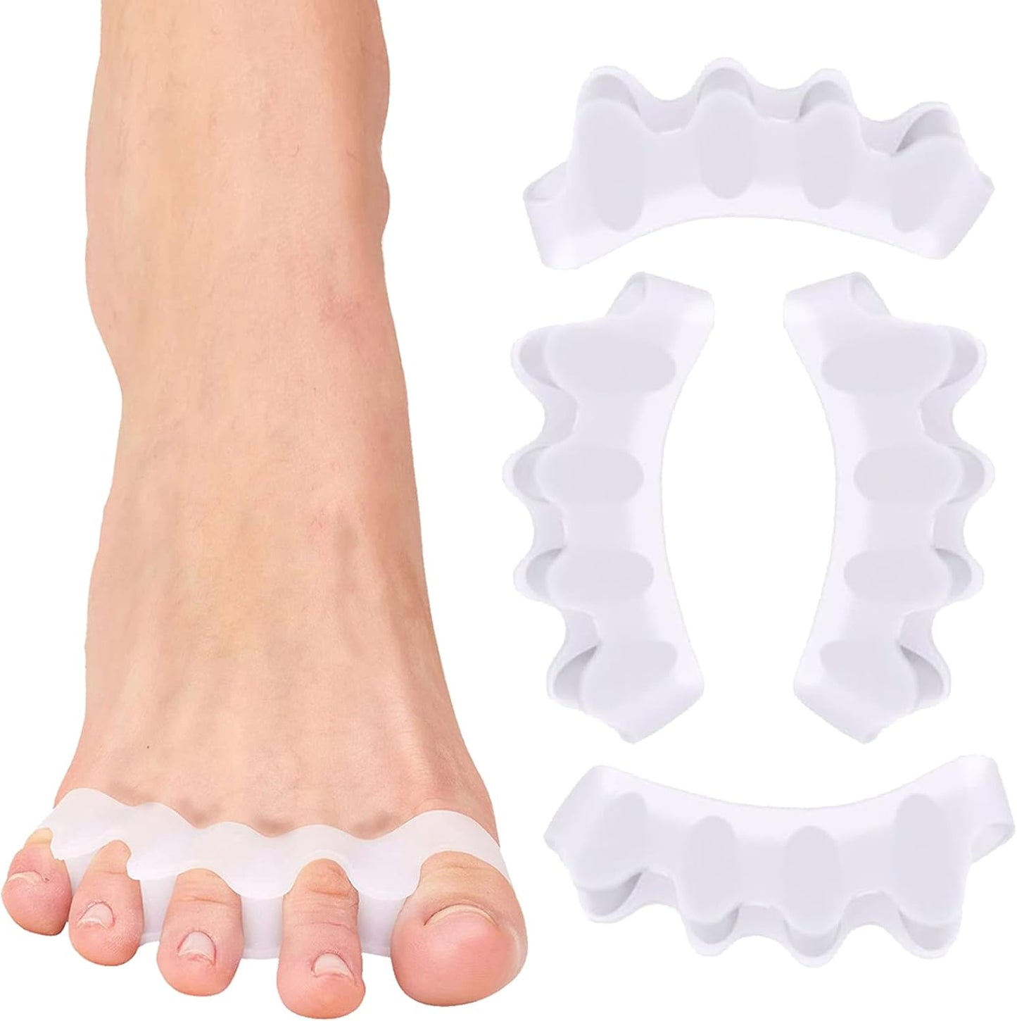 Premium Toe Separators – Gel Toe Spacers – Bunion Corrector – Hammer Toe Straightener – Toe Stretcher – Unisex
