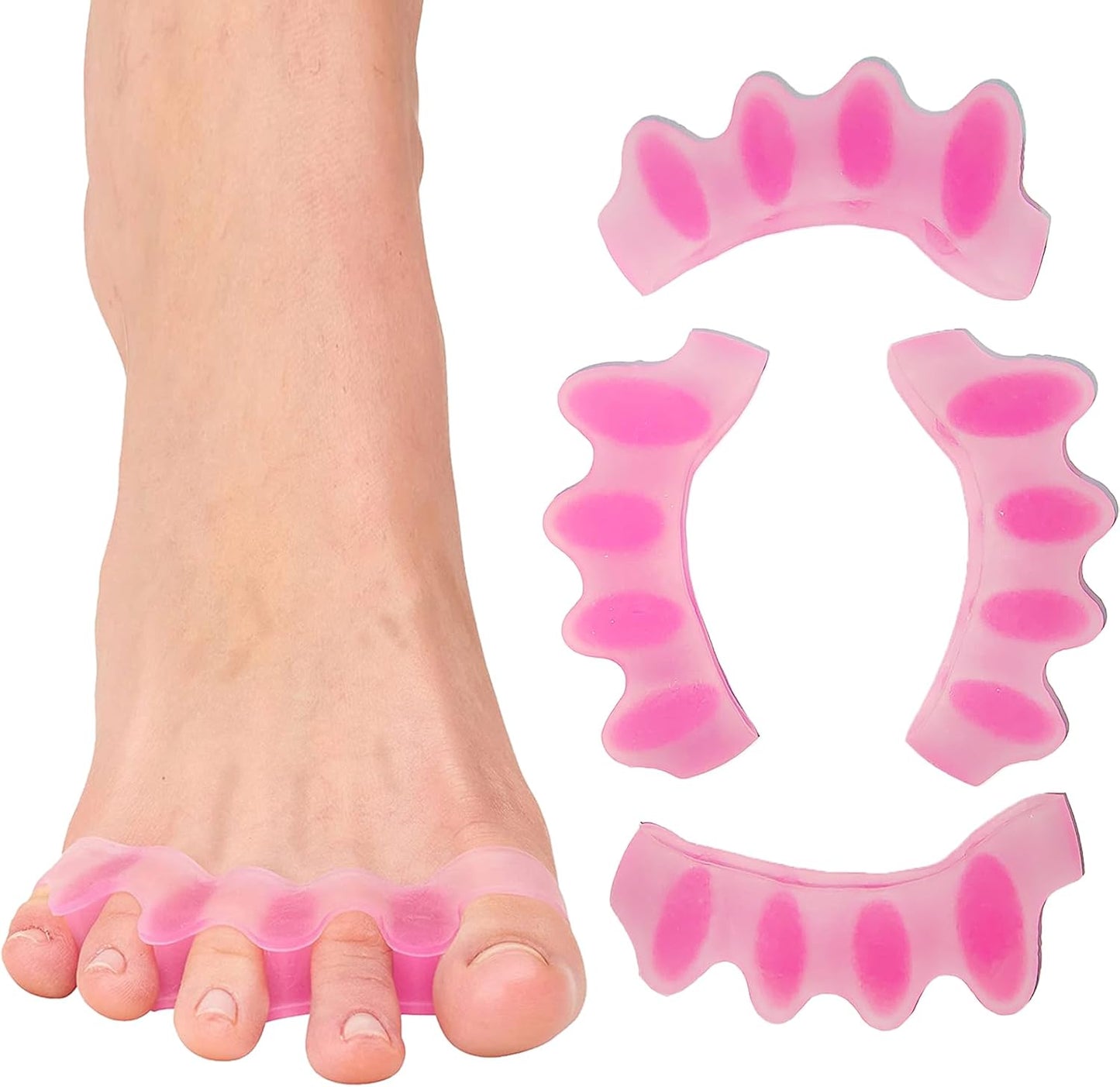 Premium Toe Separators – Gel Toe Spacers – Bunion Corrector – Hammer Toe Straightener – Toe Stretcher – Unisex
