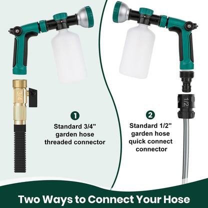 VENETIO 8-Dial Hose End Sprayer for Liquid Fertilizer/Soap | Precision Lawn, Yard & Garden Feeder with 500mL Bottle for Uniform Fertilizing and Watering Plants | Car, Dog Wash Hose Attachment Nozzle