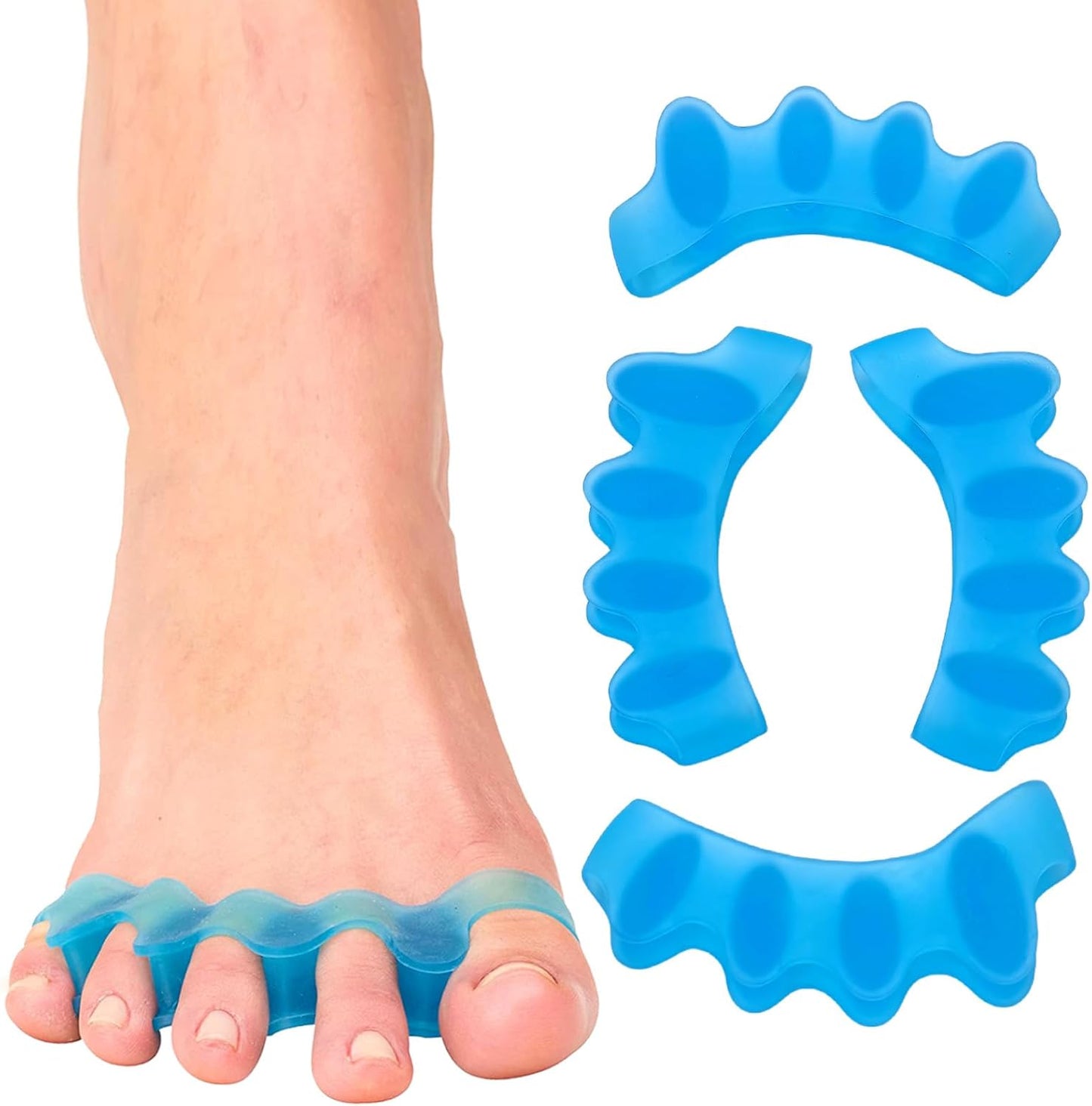 Premium Toe Separators – Gel Toe Spacers – Bunion Corrector – Hammer Toe Straightener – Toe Stretcher – Unisex
