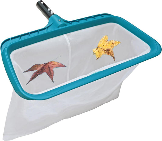 Professional Pool Skimmer Net with Deep Fine Mesh Bag, Heavy Duty Leaf Rake, Easy Scoop Edge, Debris Pickup Removal, Fast Cleaning (Pool Rake)