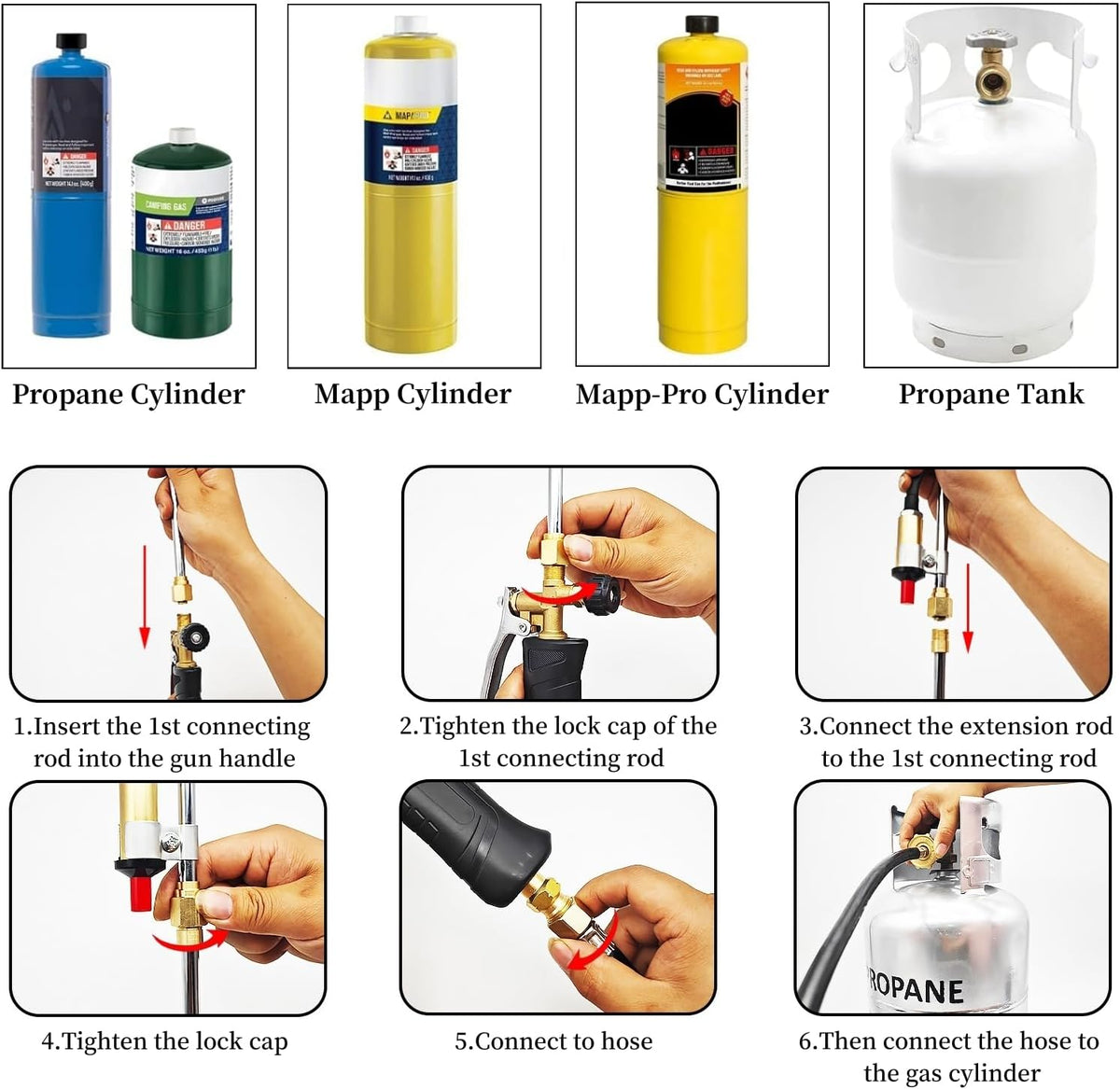 Propane Torch Weed Burner, 800,000 BTU Propane Gas Blow Torch Head Weed Torch with 10FT Hose, Flame Control, Turbo Trigger Push Button Igniter, Flamethrower for Burning Weed Roads Paint Removal