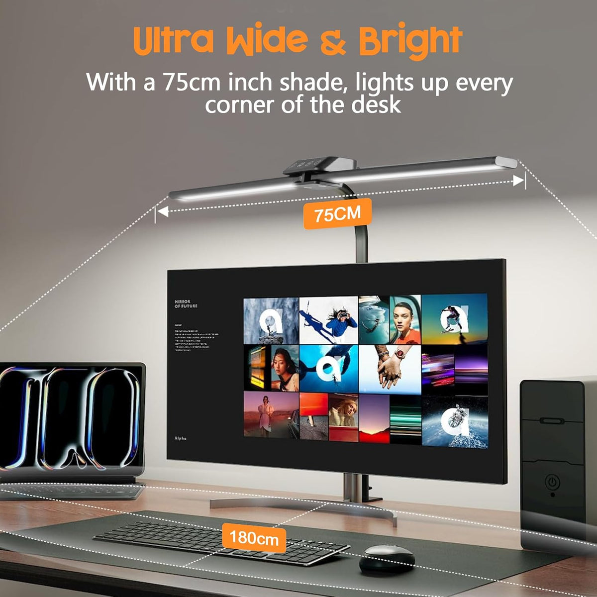 Dual Head LED Desk Lamp, Desk Lamp with Clamp for Home Office, Eye-Caring Architect Light with Flexible Gooseneck, 5 Color Modes & Stepless Dimming