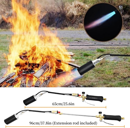 Propane Torch Weed Burner, 800,000 BTU Propane Gas Blow Torch Head Weed Torch with 10FT Hose, Flame Control, Turbo Trigger Push Button Igniter, Flamethrower for Burning Weed Roads Paint Removal