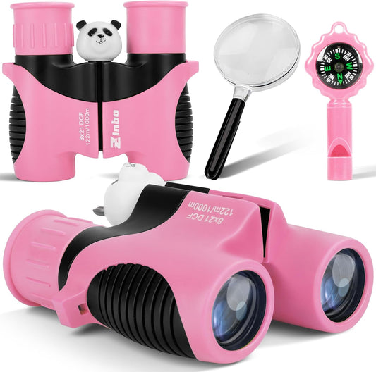 Binoculars For Kids – 8x21 High-Resolution Optics – With Magnifying Glass & Whistle Compass – Outdoor Exploration Set – Ages 3–12