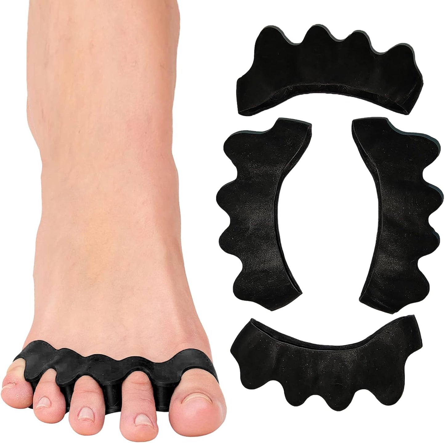 Premium Toe Separators – Gel Toe Spacers – Bunion Corrector – Hammer Toe Straightener – Toe Stretcher – Unisex
