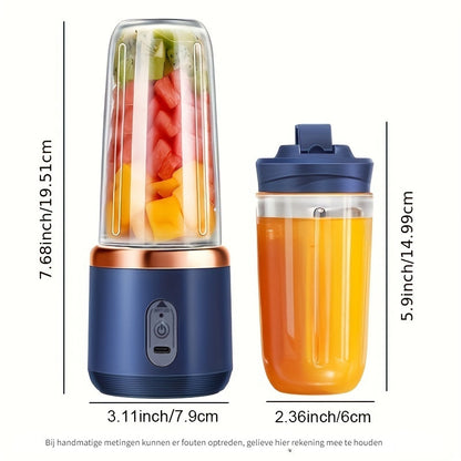 Portable USB Rechargeable Juicer Cup – 6 Blades - 21000 RPM - BPA-Free - 1800mAh