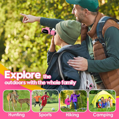 Binoculars For Kids – 8x21 High-Resolution Optics – With Magnifying Glass & Whistle Compass – Outdoor Exploration Set – Ages 3–12