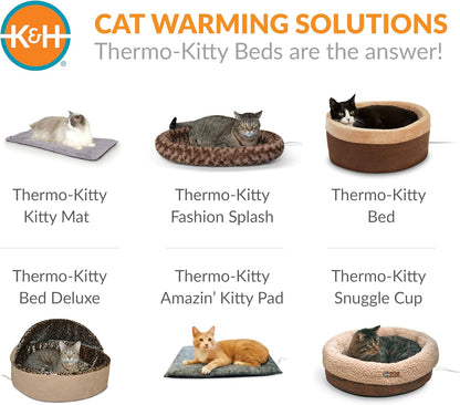 Self-Warming Cat Bed Pad, Self-Heating Thermal Cat and Dog Bed Mat, Cat Warmer Mat for Feral and Indoor Cats, Gray/Black 21 X 17 Inches