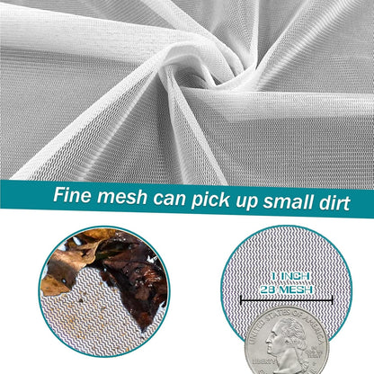 Professional Pool Skimmer Net with Deep Fine Mesh Bag, Heavy Duty Leaf Rake, Easy Scoop Edge, Debris Pickup Removal, Fast Cleaning (Pool Rake)
