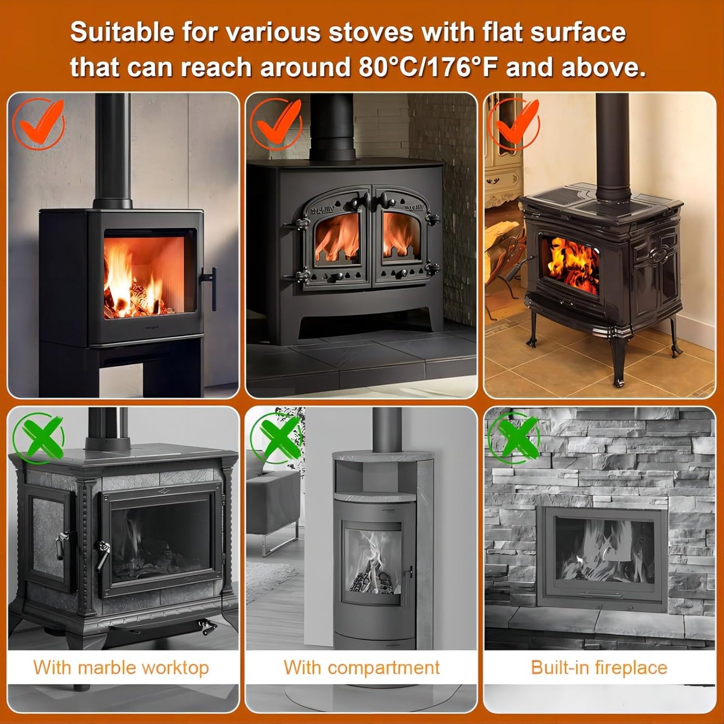 4-Blade Heat Powered Stove Fan for Wood/Log Burner/Fireplace Increases 80% More Warm air Than 2 Blade Fan…