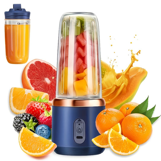 Portable Rechargeable Blender - Food-Safe PP Cup - 6 Blades - Compact Design