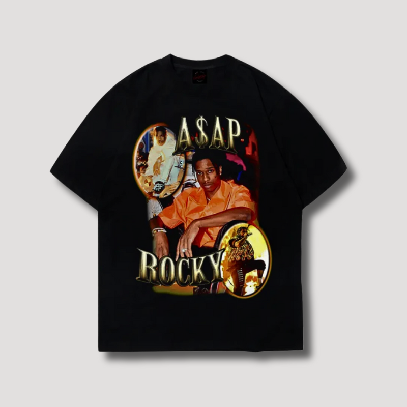 Asap Rocky Hip hop Oversized Graphic Tee