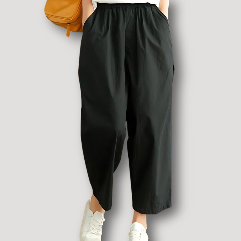 Women's Cropped Wide Leg High Waisted Pants