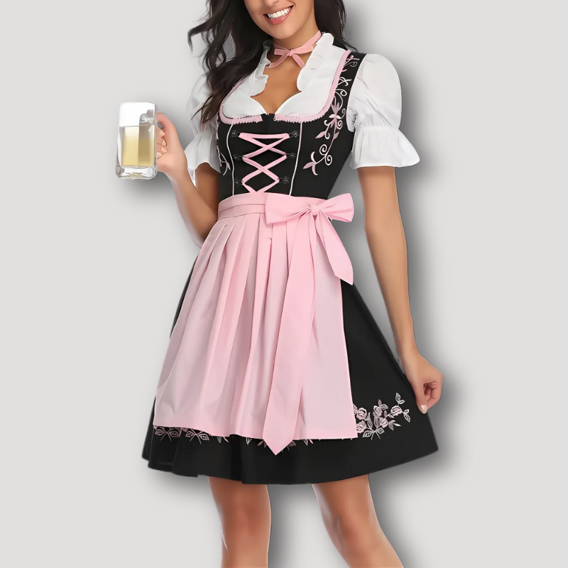 Lace Up Decorative Embroidery Oktoberfest Dirndl Dress