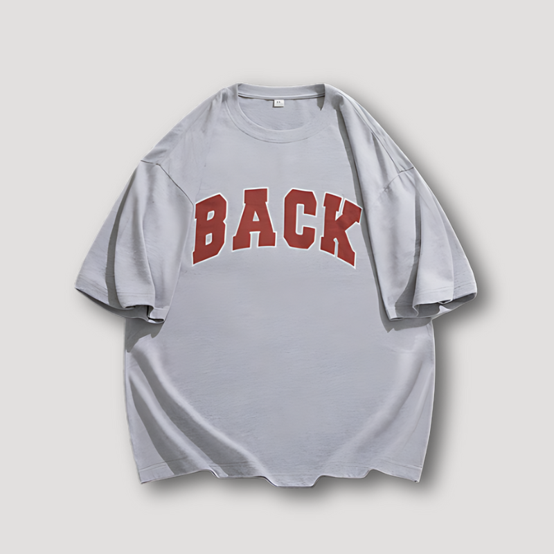 Bold 'BACK' Letter Print Oversized Graphic Tee T Shirt