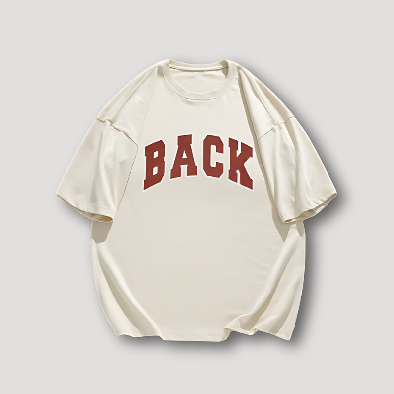 Bold 'BACK' Letter Print Oversized Graphic Tee T Shirt