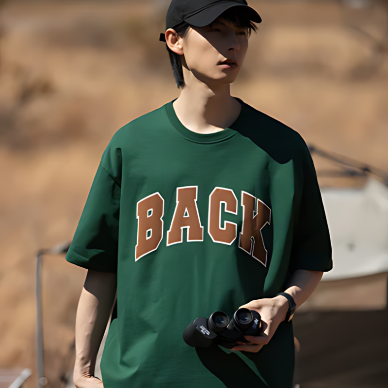 Bold 'BACK' Letter Print Oversized Graphic Tee T Shirt