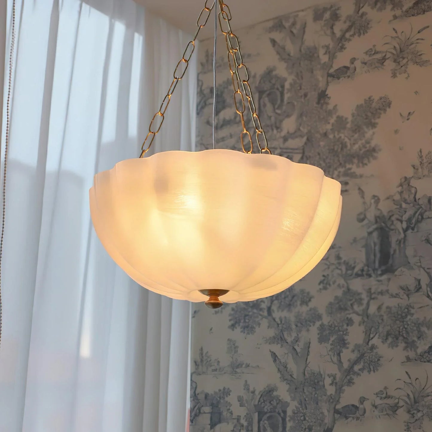 Basket Flower Style Chandelier - Glass Material - Ceiling Mounting