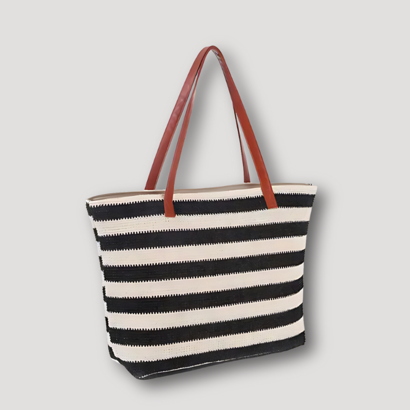 Summer Beach Stripe Woven Rectangular Handbag Tote Bag