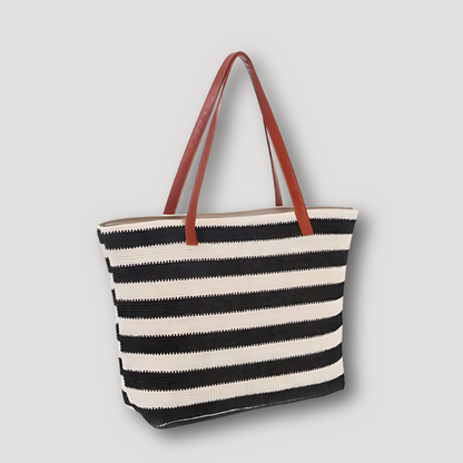 Summer Beach Stripe Woven Rectangular Handbag Tote Bag