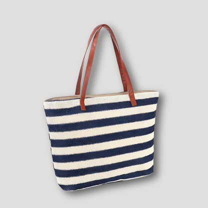 Summer Beach Stripe Woven Rectangular Handbag Tote Bag