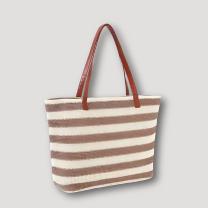 Summer Beach Stripe Woven Rectangular Handbag Tote Bag