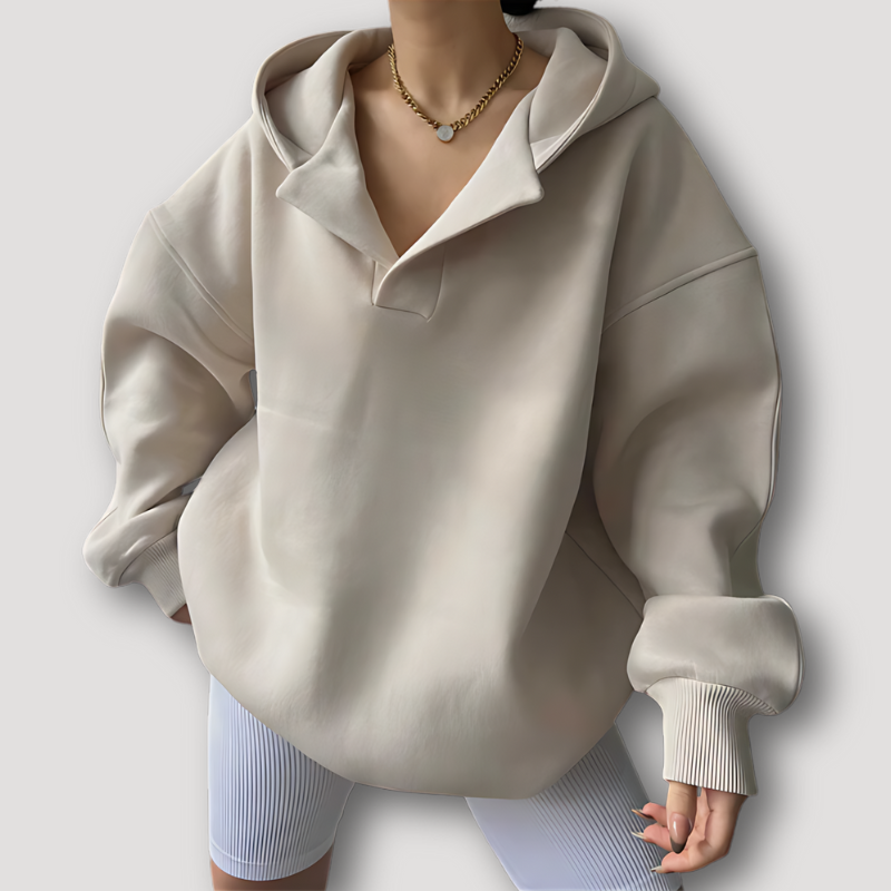 Beige Hooded Pullover Oversized Sweatshirt Hoodies Australia