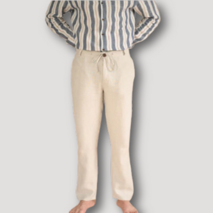 Summer Men's Beige Linen Pants