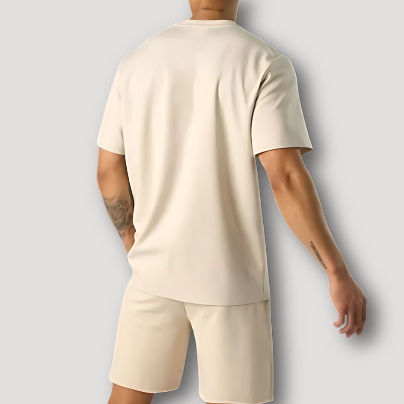 Beige T Shirt and Shorts Matching Set Summer Outfits