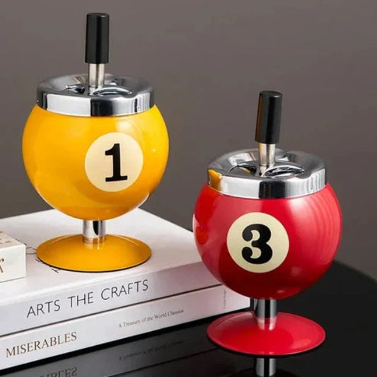 Billiard Metal Ashtray - Stainless Steel Material - Round Shape