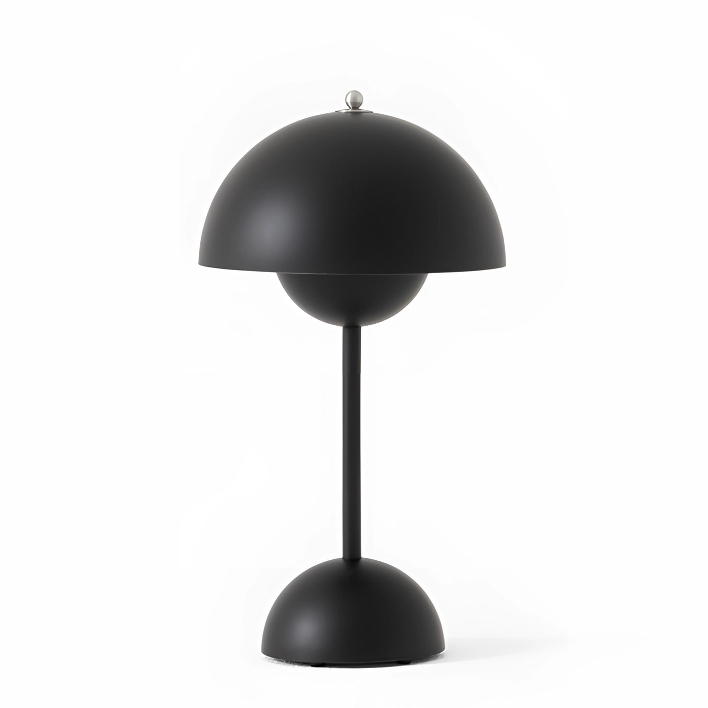 Black Mushroom Lamp Table - Led - Retro - Cordless Portable - Metal - Rechargeable