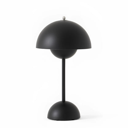 Black Mushroom Lamp Table - Led - Retro - Cordless Portable - Metal - Rechargeable
