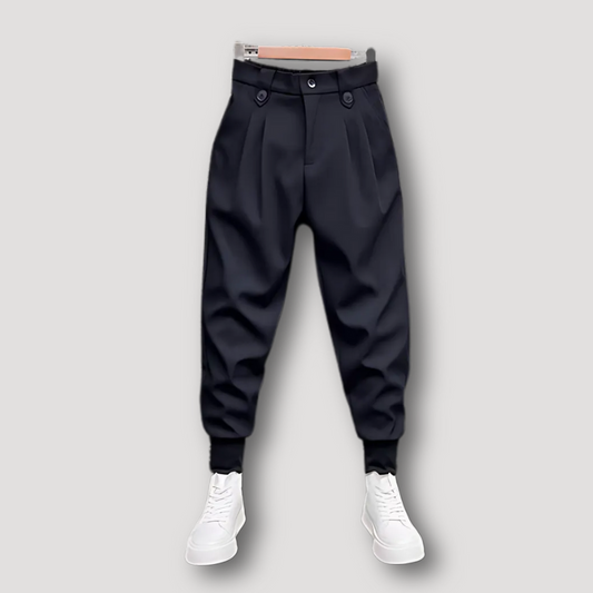 Black Pleated Harem Mens Jogger Pants