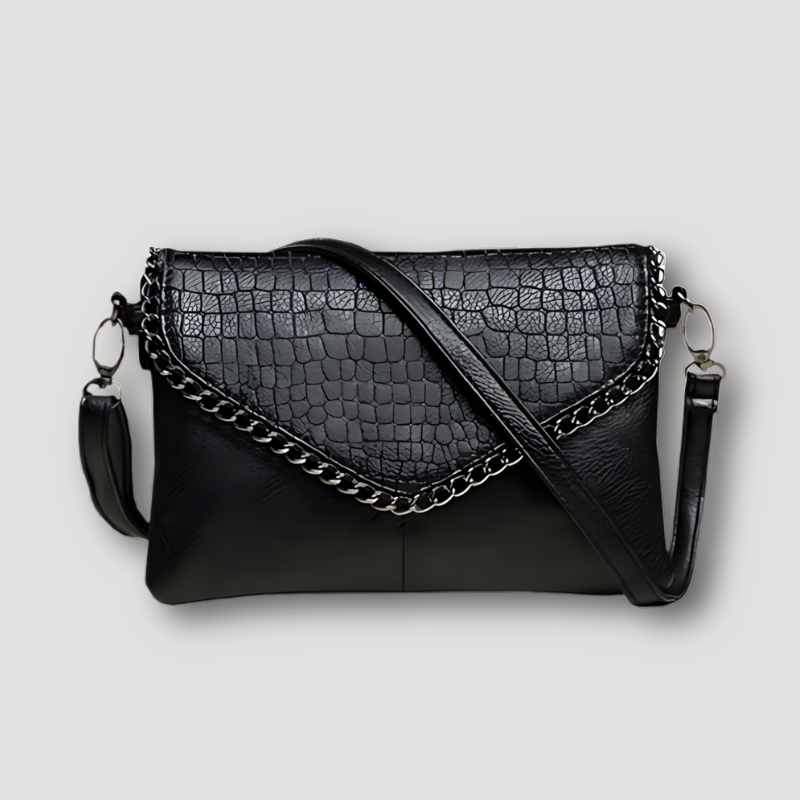 Black crocodile Pattern Designer Purse Cross Body Handbag