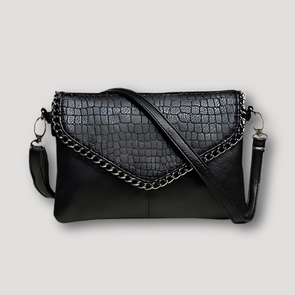 Black crocodile Pattern Designer Purse Cross Body Handbag