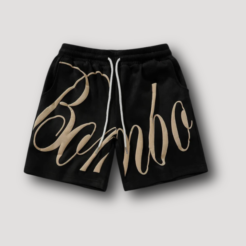 Hip Hop 'Bamboo' Print Drawstring Shorts