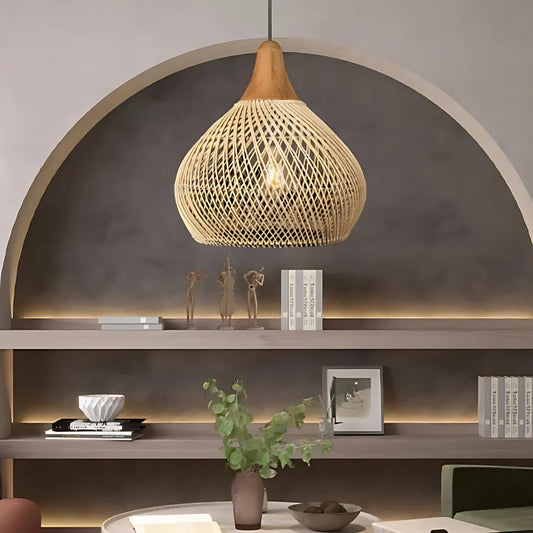 Boho Rattan Design Light - Handwoven - Natural Elegance