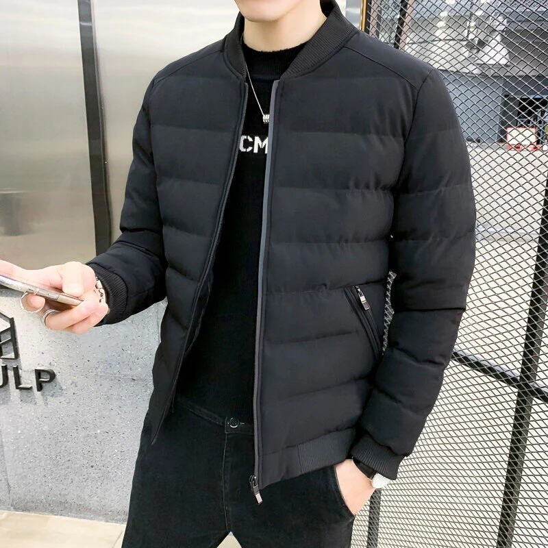 Full Zip Padded Puffer Bomber Jacket Men