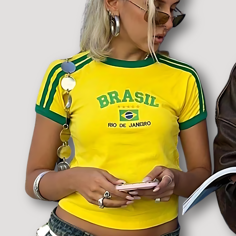 Brasil Women Crop Tops Shirt