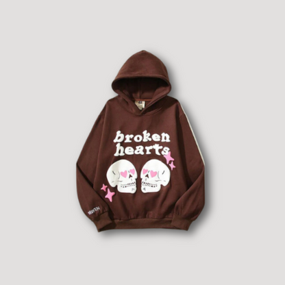 Sparkling Skulls 'Broken Heart' Graphic Hoodies