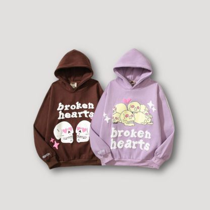 Sparkling Skulls 'Broken Heart' Graphic Hoodies