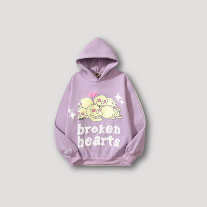 Sparkling Skulls 'Broken Heart' Graphic Hoodies