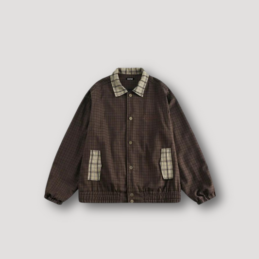 Brown Plaid Jacket for Men